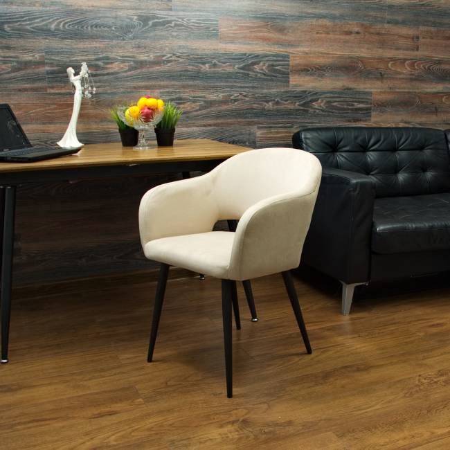 Стол Сканди К 100 орех с креслами Пичч велюр бежевый