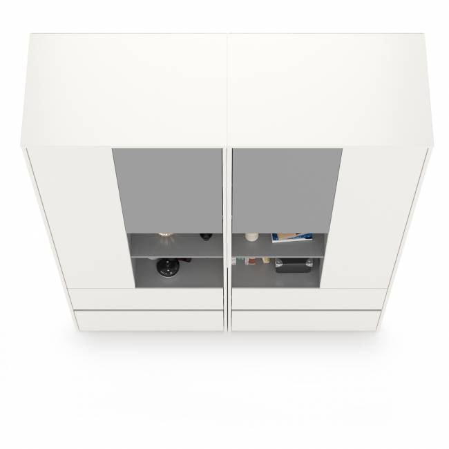 Два шкафа для одежды для молодёжной Торонто цвет белый шагрень/стальной серый