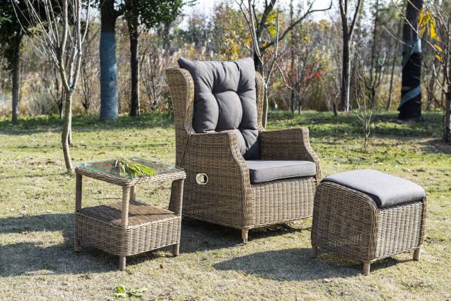 "Форио" кресло раскладное плетеное, цвет соломенный "Форио" кресло раскладное плетеное, цвет соломенный