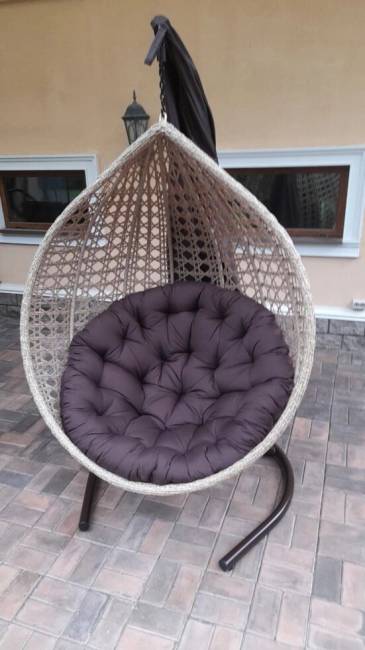 Подвесное кресло из искусственного ротанга "FRESCO-XL", бежевый