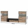 Две тумбы-витрины с подсветкой и с тумбой для телевизора Трувор цвет дуб гранж песочный/интра