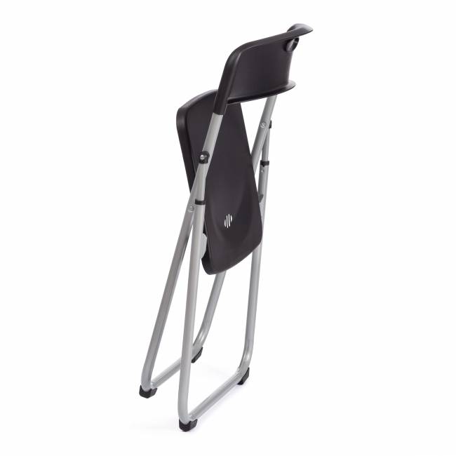 Стул складной Folder/Фолдер (мод. 3017H)/1 шт. в упаковке каркас: металл, сиденье/спинка: пластик, 49х46.5х73.5см, черный/серый черный, серый каркас: металл, сиденье/спинка: пластик