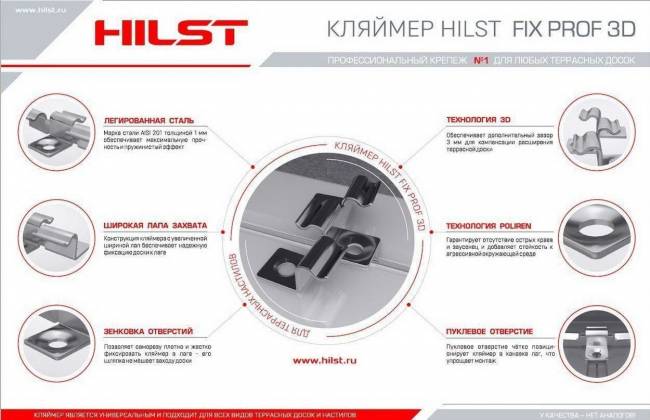 Металлический кляймер HILST для досок толщиной 18 мм, бесшовный