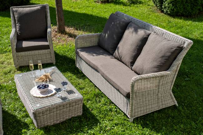 "Гляссе" лаунж-зона из искусственного ротанга, цвет бежевый "Гляссе" лаунж-зона из искусственного ротанга, цвет бежевый