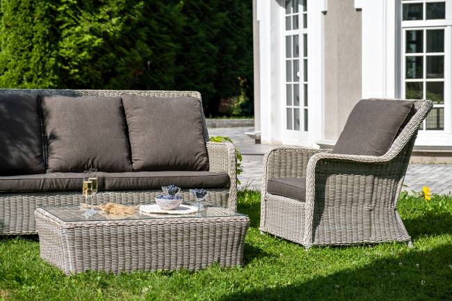 "Гляссе" лаунж-зона из искусственного ротанга, цвет бежевый "Гляссе" лаунж-зона из искусственного ротанга, цвет бежевый