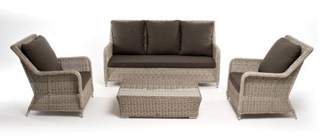 "Гляссе" лаунж-зона из искусственного ротанга, цвет бежевый "Гляссе" лаунж-зона из искусственного ротанга, цвет бежевый