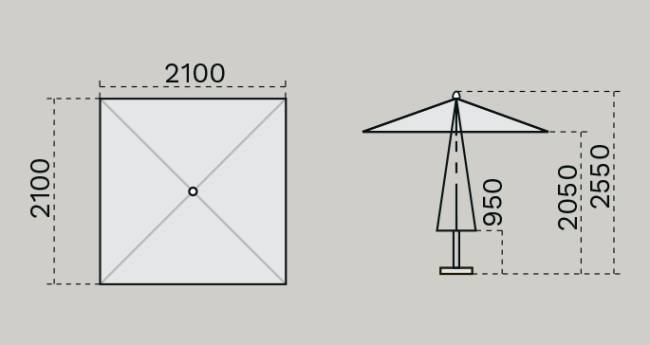 Зонт профессиональный 2.1х2.1 м Lido Dark антрацит, слоновая кость 2100х2100 мм Зонт профессиональный 2.1х2.1 м Lido Dark антрацит, слоновая кость 2100х2100 мм