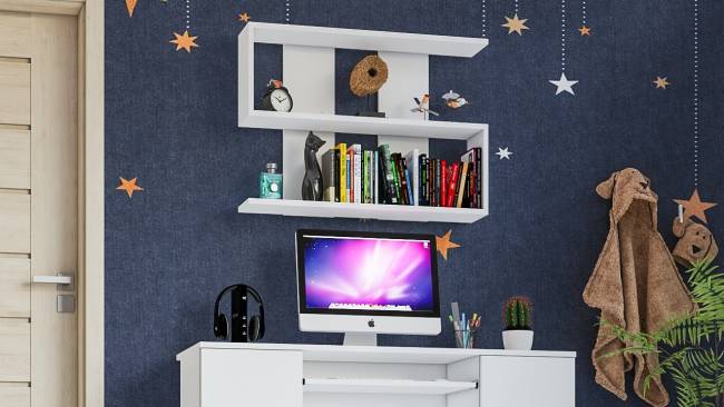 Полка навесная Мори 900 цвет белый