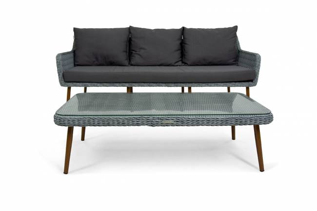 Комплект плетеной мебели MOKKA RIMINI (стол кофейный, 2 кресла, диван 3 х-местный)