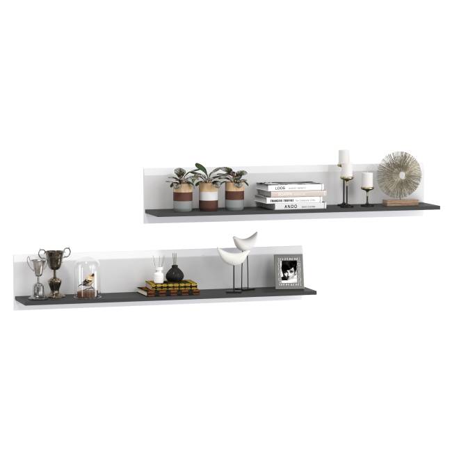 Две открытых полки Сидней цвет белый/чёрный