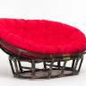 Кресло "MAMASAN" олива  красная подушка