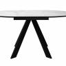 Стол DikLine SKC90 d900 Керамика Белый мрамор/подстолье черное/опоры черные Стол DikLine SKC90 d900 Керамика Белый мрамор/подстолье черное/опоры черные