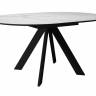 Стол DikLine SKC90 d900 Керамика Белый мрамор/подстолье черное/опоры черные Стол DikLine SKC90 d900 Керамика Белый мрамор/подстолье черное/опоры черные