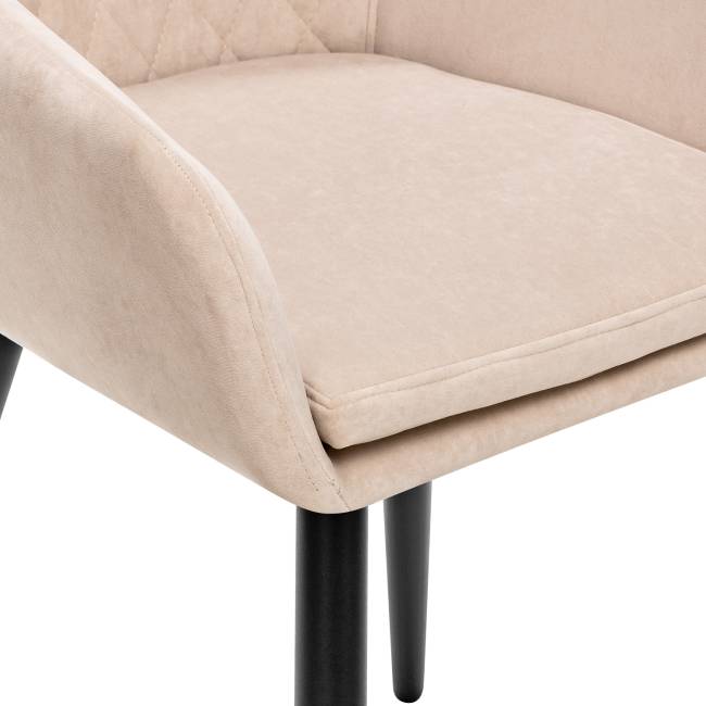 Стул с подлокотниками Leset Слим, каркас Черный, велюр Бежевый Бежевый Черный Стул с подлокотниками Leset Слим, каркас Черный, велюр Бежевый Бежевый Черный