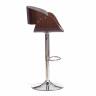 Барный стул Lando/Ландо (мод.4036) металл/дерево/ткань, 59х51х93-114см, высота сиденья 62-83см, серый/орех/хром, Аймкаса 28 орех темный, серый металл/дерево/ткань