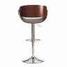 Барный стул Lando/Ландо (мод.4036) металл/дерево/ткань, 59х51х93-114см, высота сиденья 62-83см, серый/орех/хром, Аймкаса 28 орех темный, серый металл/дерево/ткань