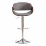 Барный стул Lando/Ландо (мод.4036) металл/дерево/ткань, 59х51х93-114см, высота сиденья 62-83см, серый/орех/хром, Аймкаса 28 орех темный, серый металл/дерево/ткань