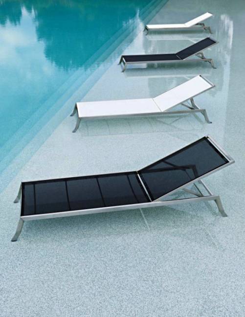 Шезлонг-лежак металлический Zen антрацит 2030х650х290 мм