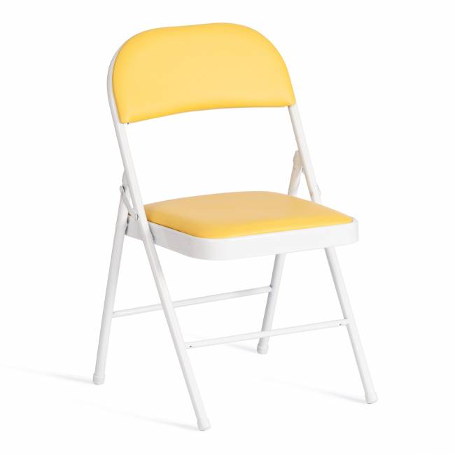 Стул складной FOLDER (mod. 3022G) каркас: металл, сиденье/спинка: экокожа, 46.5 х 47.5 х 79 см, yellow (желтый) / white (белый) (Комплект из 6 шт.) желтый, белый каркас: металл, сиденье/спинка: экокожа Стул складной FOLDER (mod. 3022G) каркас: металл, сиденье/спинка: экокожа, 46.5 х 47.5 х 79 см, yellow (желтый) / white (белый) (Комплект из 6 шт.) желтый, белый каркас: металл, сиденье/спинка: экокожа
