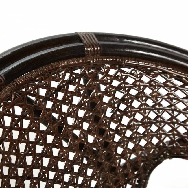 Комплект террасный "Пеланги/Pelangi" (стол со стеклом + 2 кресла) /без подушек/ ротанг, кресло 65х65х77см, стол диаметр 64х61см, грецкий орех walnut (грецкий орех) ротанг