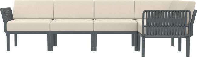 Комплект пластиковой мебели Portofino Lounge Corner темно-серый, бежевый Комплект пластиковой мебели Portofino Lounge Corner темно-серый, бежевый