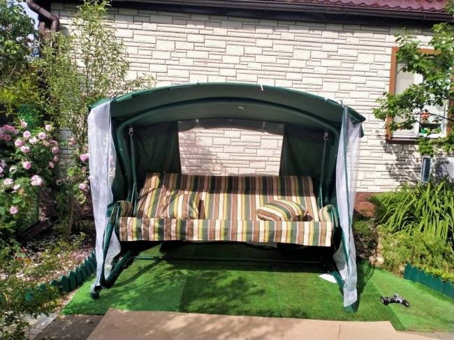 Качели садовые "Империя" 4-х местн. (Зеленые)