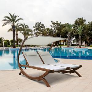 Шезлонг из сибирской листвиницы Мальта AFM-510 White Шезлонг из сибирской листвиницы Мальта AFM-510 White