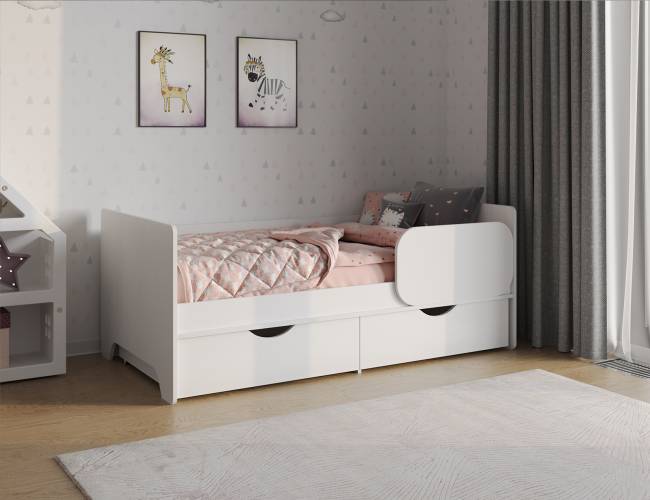 Кровать с ящиками Уна 11.22 цвет белый