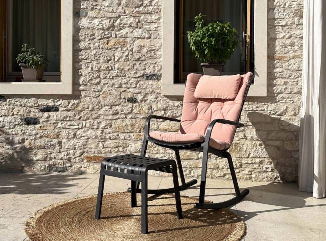 Кресло-качалка пластиковое Folio антрацит 720х810-925х1190-1125 мм