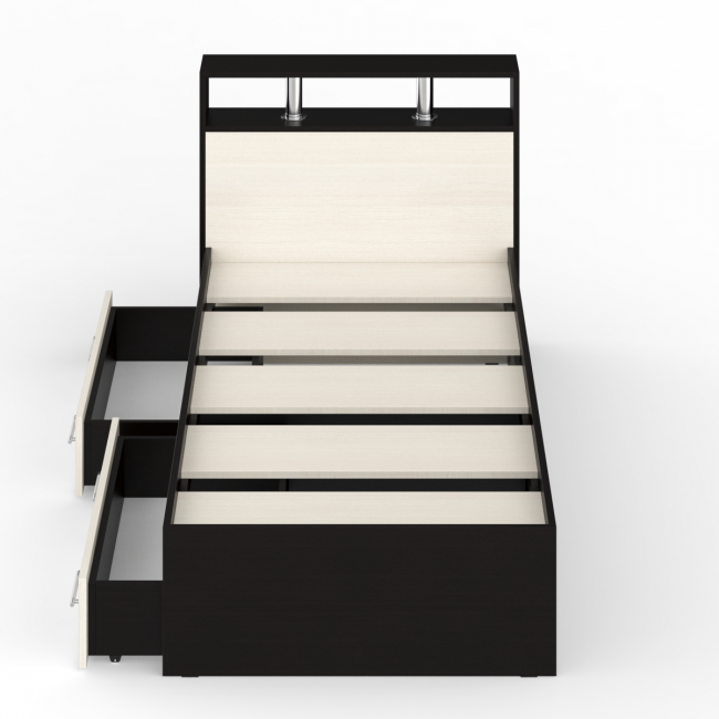 Кровать с ящиками Камелия 900 цвет венге/дуб лоредо