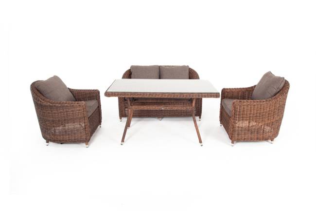 "Кон Панна" обеденная группа плетеная, цвет коричневый