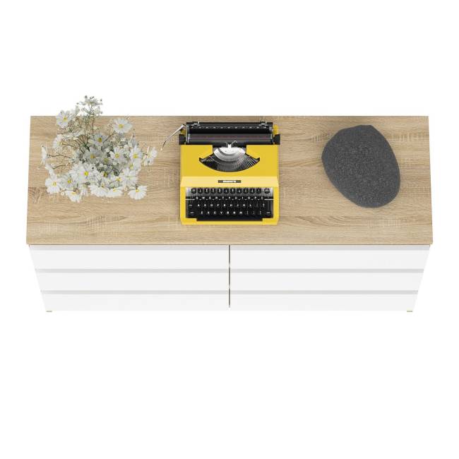 Широкий комод шесть ящиков Мори МК1200.6 цвет дуб сонома/белый Широкий комод шесть ящиков Мори МК1200.6 цвет дуб сонома/белый