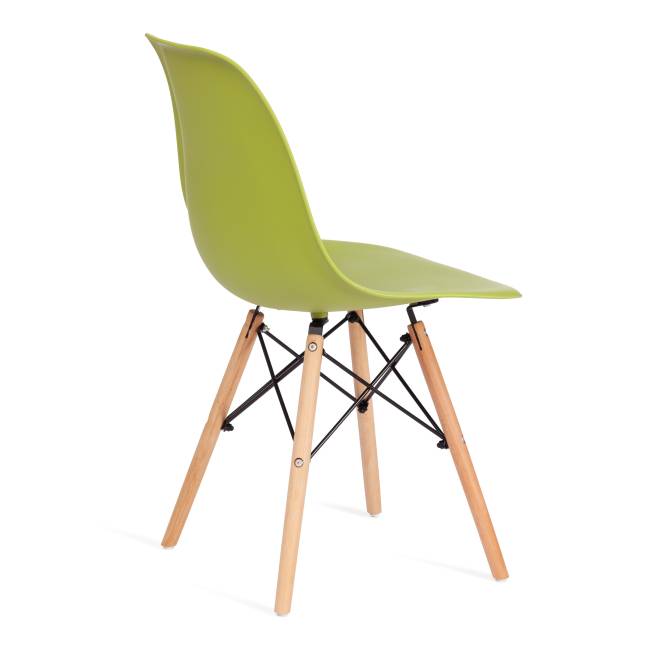 Стул Сindy Eames/Синди Имс (мод. 001) дерево бук/металл/сиденье пластик, 51х46х82см, оливковый 66012 (Комплект из 4 шт.) оливковый 66012 дерево бук/металл/сиденье пластик
