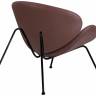Кресло дизайнерское DOBRIN EMILY, коричневый винил YP5, черное основание