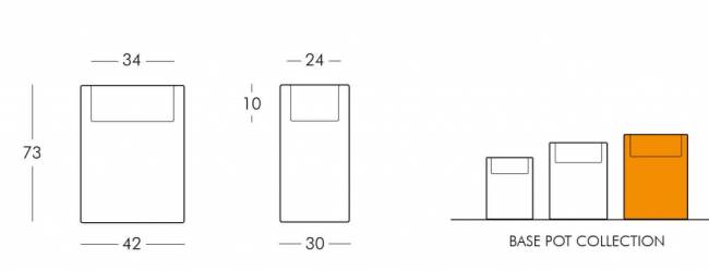 Кашпо пластиковое Base Pot Standard 420х300х700 мм