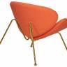 Кресло дизайнерское DOBRIN EMILY, оранжевая ткань AF, золотое основание