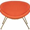 Кресло дизайнерское DOBRIN EMILY, оранжевая ткань AF, золотое основание