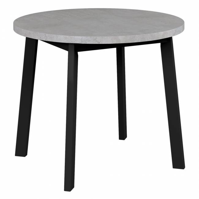 Стол Next круглый раскладной 90-120x90x76,5см, Бетон Лайт, чёрный Стол Next круглый раскладной 90-120x90x76,5см, Бетон Лайт, чёрный