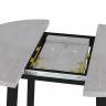 Стол Next круглый раскладной 90-120x90x76,5см, Бетон Лайт, чёрный Стол Next круглый раскладной 90-120x90x76,5см, Бетон Лайт, чёрный