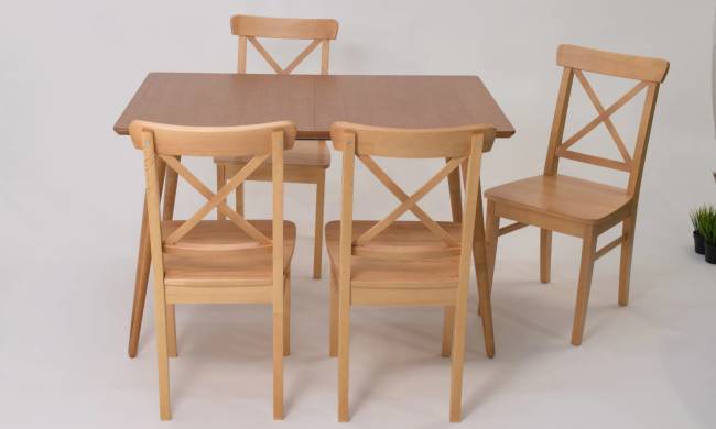 Стол Монте 120 натур со стульями Ингольф натур