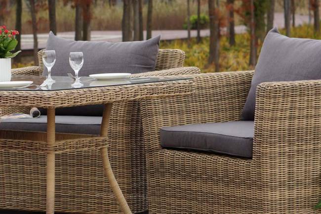 "Аффогато" обеденная группа из искусственного ротанга, цвет соломенный "Аффогато" обеденная группа из искусственного ротанга, цвет соломенный