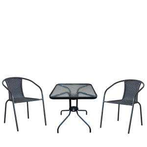 Комплект мебели Асоль LRC03/LRT03-60x60 Black (2+1)