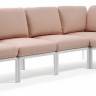 Диван пластиковый с подушками Komodo 5 белый, розовый 2925х1525х900 мм