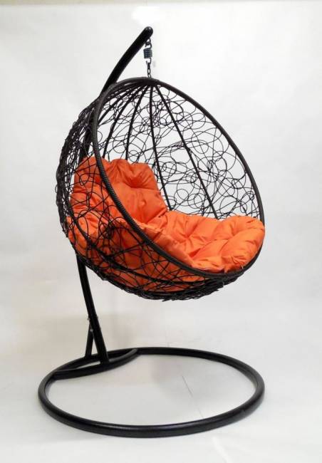 Подвесное кресло "Круглое" ротанг, черное Подвесное кресло "Круглое" ротанг, черное