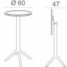 Стол пластиковый барный складной Sky Folding Bar Table 60 белый Ø600х1080 мм