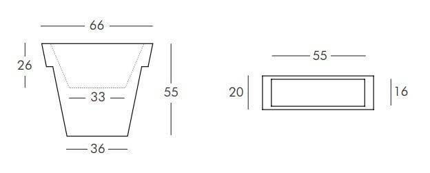 Кашпо пластиковое Il Vaso Standard 660х200х550 мм