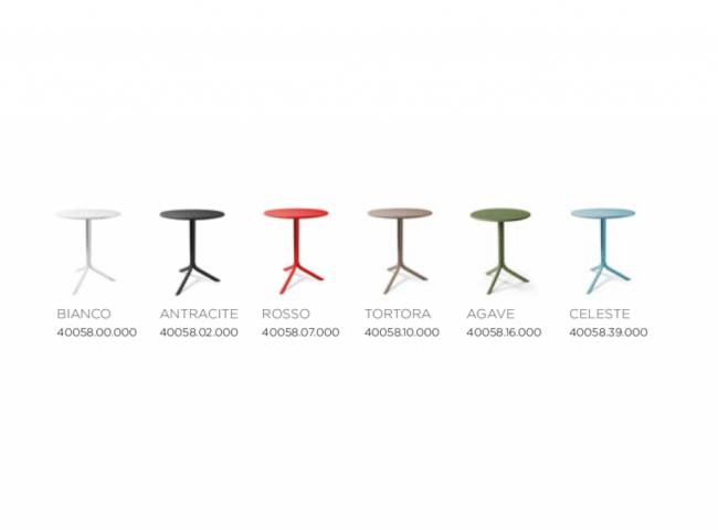 Стол пластиковый обеденный Spritz + Spritz Mini красный Ø605х400-765 мм Стол пластиковый обеденный Spritz + Spritz Mini красный Ø605х400-765 мм