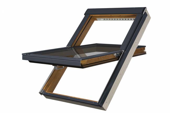 Ламинированное пластиковое мансардное окно PTP-V /GO U3 "Золотой дуб" Ламинированное пластиковое мансардное окно PTP-V /GO U3 "Золотой дуб"