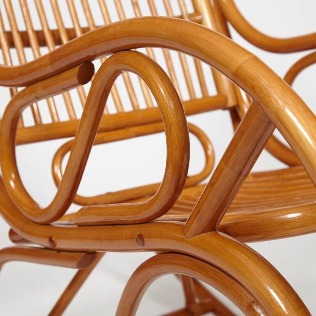 Кресло-качалка Vienna/Виенна (разборная)/без подушки / натуральный ротанг, 58х133х102см, коньячный коричневый ротанг top quality