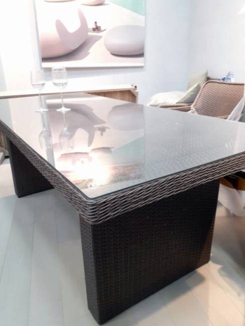 Стол плетеный обеденный Barcelona светло-коричневый 2000х900х720 мм Стол плетеный обеденный Barcelona светло-коричневый 2000х900х720 мм